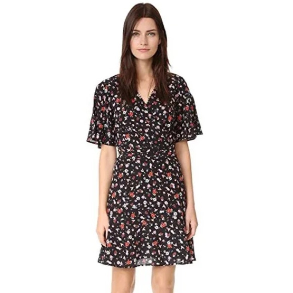 The Kooples Black Floral Mini Dress